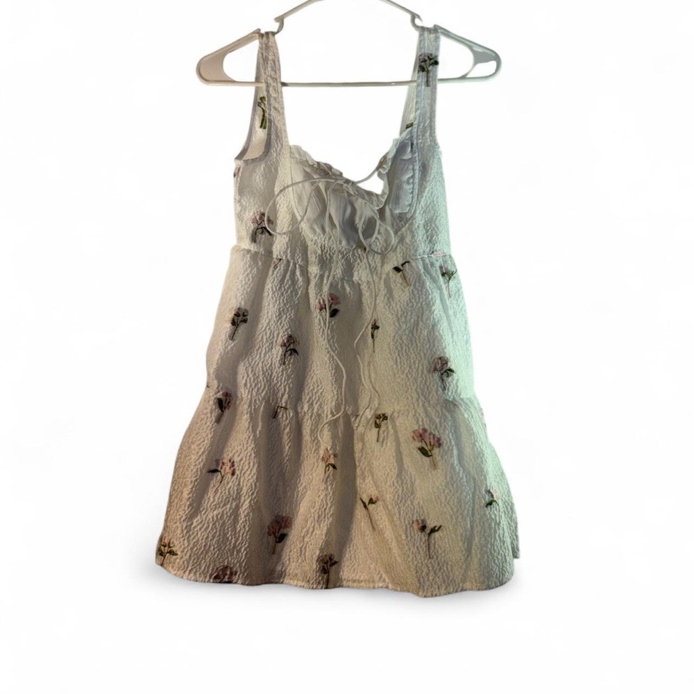 Cider White Floral Mini Dress